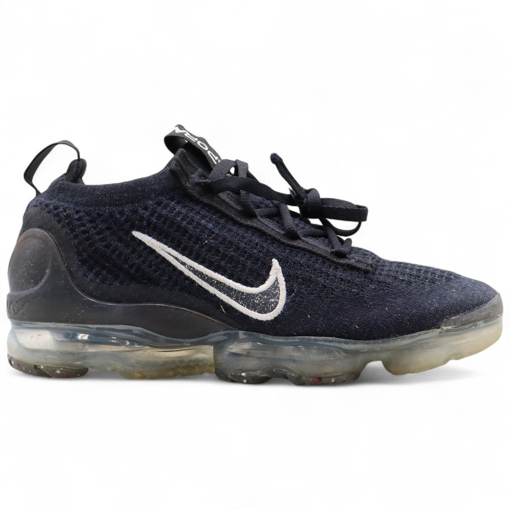 Nike Air VaporMax 2021 Flyknit Womens Size 7.5 US Black Silver Running Shoes